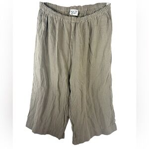 Oh my gauze! Womans crop pants 1 brown Greige taupe lagonlook boho relaxed